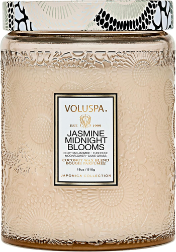 Jasmine Midnight Blooms Candle, Large Glass Jar Candle, 18Oz, Coconut Wax Blend, - Picture 12 of 12