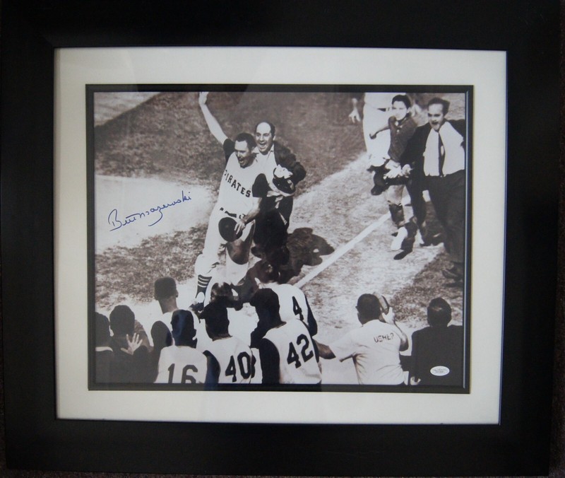 BILL MAZEROSKI Autographed 16x20 Photo Framed JSA WPP PITTSBURGH PIRATES HOF