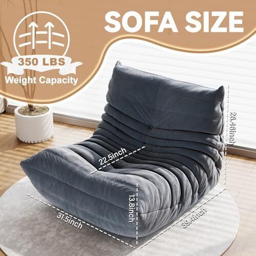 Bean Bag Chairs for Adults – Soft Waterproof Fabric Bean Bag Sofa for Living R - Picture 2 of 6