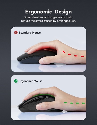 TechRise Wireless Mouse for Laptop, 4800 DPI Optical, 2.4G Ergonomic Ewm05336 - Picture 4 of 11