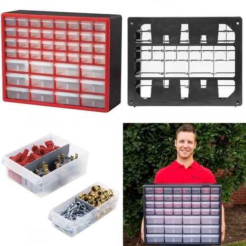 AkroMils 10144REDBLK 44Drawer Hardware & Craft Plastic Red