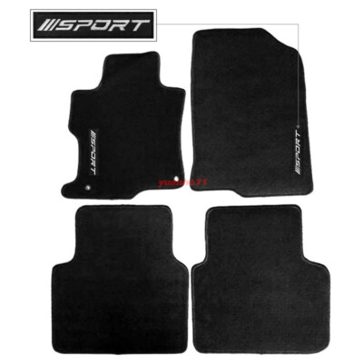 For 08-12 Honda Accord Black Floor Mats Carpet 4pcs Front & Rear w/ SPORT
