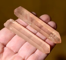 Set Of Two Quartz Crystal Hand Dug Natural Terminated Points Mount Ida, Arkansas