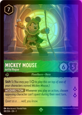 Lorcana Mickey Mouse - Artful Rogue (88/216) The First Chapter LP FOIL