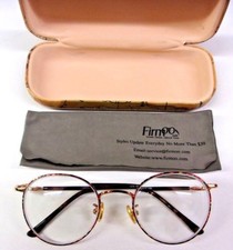 Firm 1230 49-17-138 Eye Glasses Full Red/Yellow/Brown With Vintage Map Case
