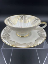 Bavaria Floral Cream Gold Cup #9 + Saucer #94 Coffee Tea Porcelain Gift