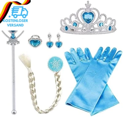 BESUCHE DEN VICLOON-STORE Vicloon ELSA Set, Eisprinzessin Set，Elsa Handschuhe, Pfirsichherz Krone, Zaubers