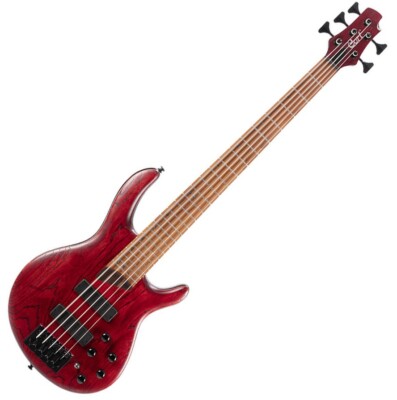 Cort Artisan B5 Element Open Pore Burgundy Red 5String Bass Bartolini MK-1