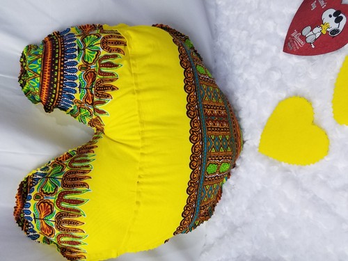 HandMade AfricanAnkara Danshiki Print Decor Heart Shaped Throw Pillow ShabbyEdge - Picture 8 of 12
