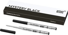 Montblanc Mystery Black Ballpoint Pen Refills Medium Tip Set of 2
