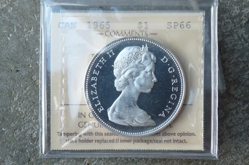 1965 Canada silver dollar $1 - **ICCS SP66 ultra heavy cameo**, LB, B5 specimen