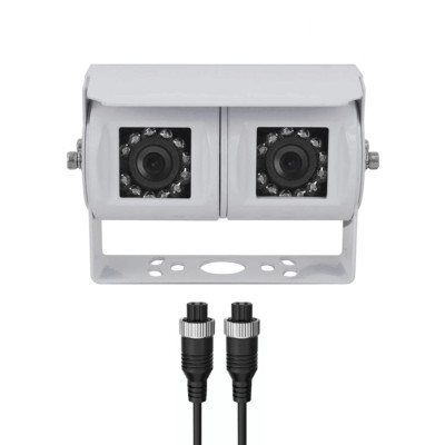 Weiße Hochleistungs-Doppelgelenk-CCD-Rückfahrkamera 4PIN 24 IR 12/24v HD für LKW