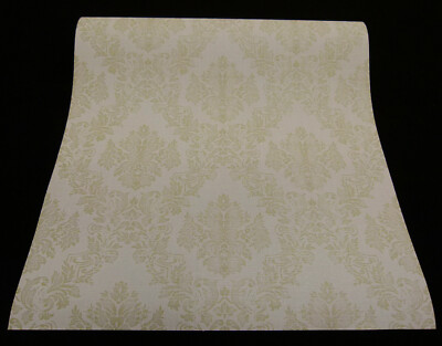 30495-6-) moderne Satintapete ''New Classics'' Barock Design hellbeige grünbeige