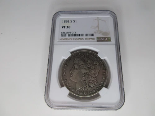 1892 S  Morgan Silver Dollar  NGC  VF 30