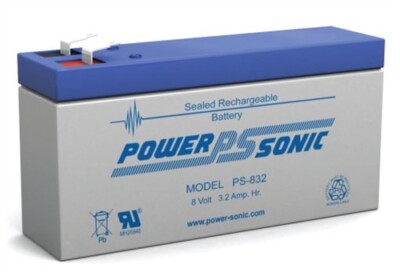 Power-Sonic PS-832 8V 3.2AH AGM Sealed Lead Acid Battery F1 Terminal SLA