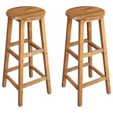 Bar Chairs 2 pcs Solid Acacia Wood vidaXL