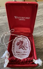 Waterford Crystal Baby's First Christmas Baby Angel w/ Case Christmas Ornament