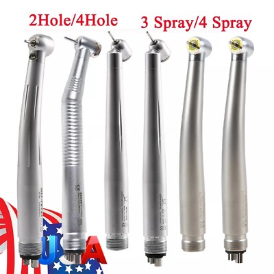 Dental LED Handpiece High Speed Turbine E-generator Push 3/4 Spray 2/4 Hole st