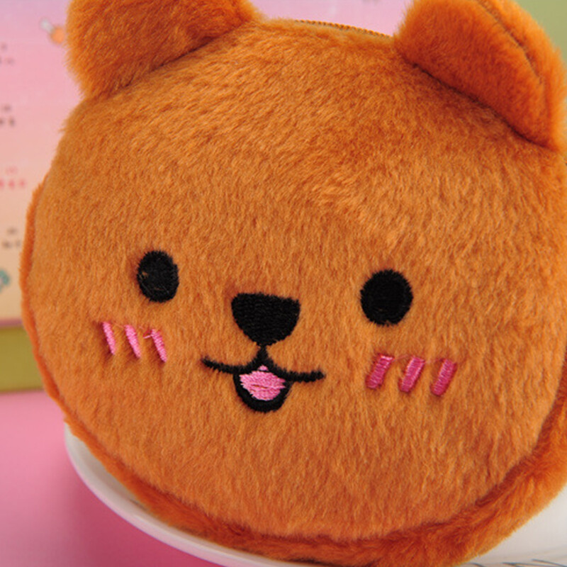 Zipper Cute Kids Gift Change Wallet Plush Coin Purse Lipstick Bag