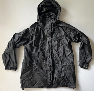 Helly Hansen Womens Rain Jacket Shell Black Hooded Sz Large