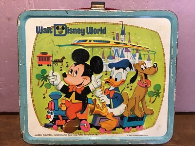 Walt Disney ヴィンテージ メタルランチボックス VINTAGE - Walt Disney World 1970's Metal Lunch Box (With Thermos