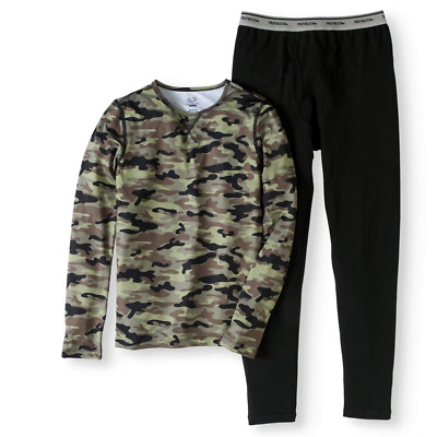 Fruit of the Loom Boys Performance Flex Baselayer Set XS Black Grey * NWT NEW