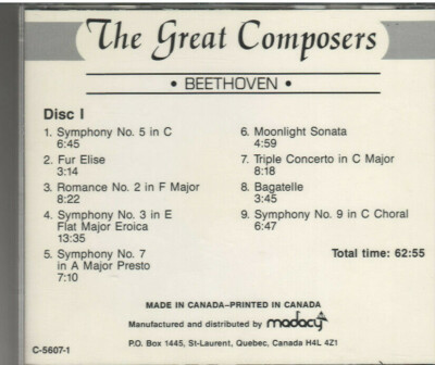 GREAT COMPOSERS Various Artists(CD, 3-Disc Set, Madacy) | eBay