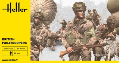 Heller 49623 British Paratroopers, 1:72, Unbemalte Figuren, 50 Teile, Neu