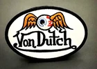 VINTAGE STYLE VON DUTCH FLYING EYEBALL EMBROIDERED IRON-ON PATCH...