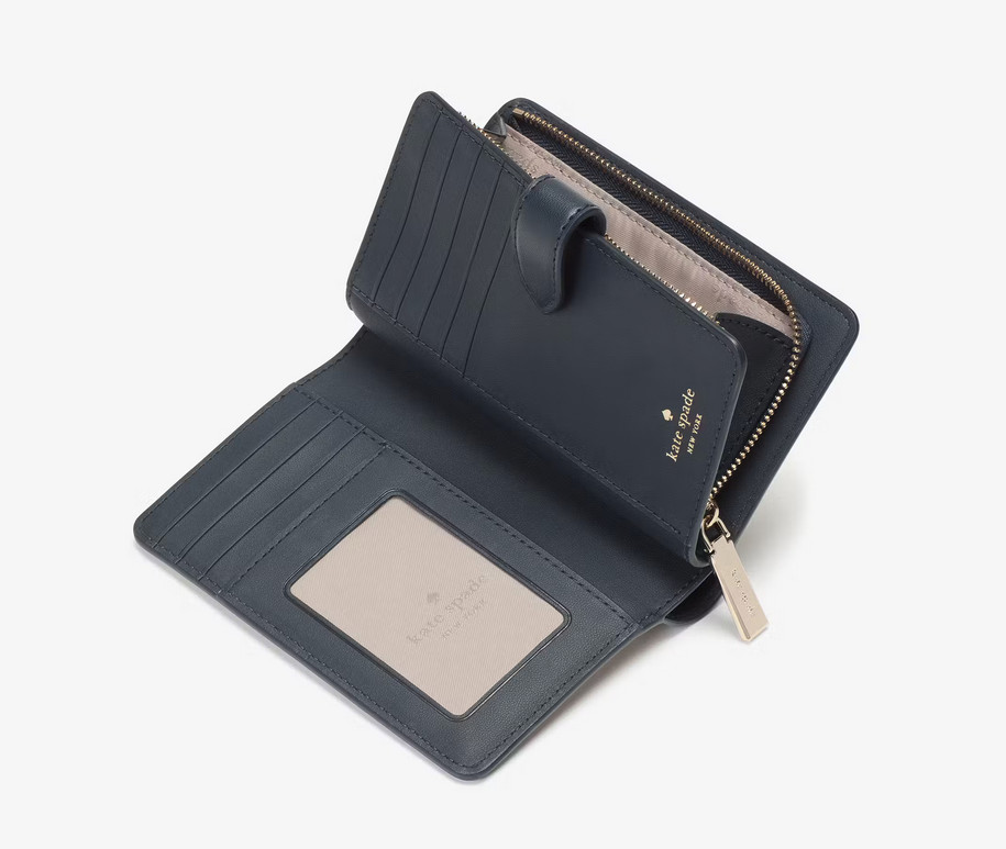 Kate Spade New York Spade Flower Floral Medium Bifold Wallet - Blazer Blue Multi