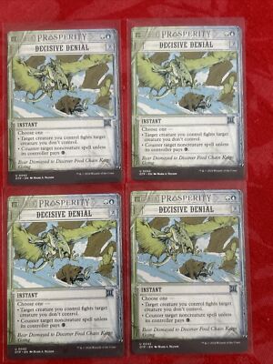 4x MTG - DECISIVE DENIAL -  OUTLAWS OF THUNDER JUNCTION: BREAKING NEWS x4