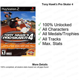 Tony Hawk's Pro Skater THPS THUG PlayStation 2 PS2 Memory Card Unlocked Save