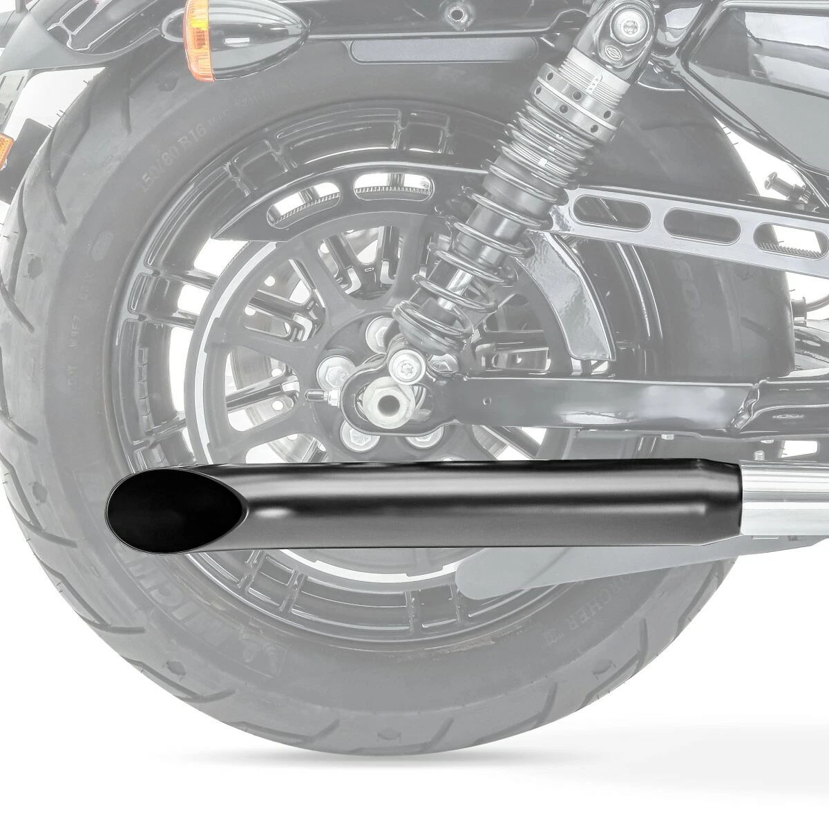 Exhaust Cafe Racer Turn Out for Suzuki Inazuma 250 F black
