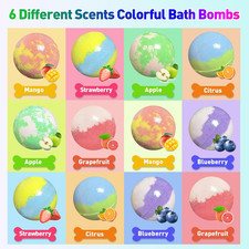 Bath Bombs for Kids with Surprise Inside, 12Pcs Bath Bombs with Toys, Organic...