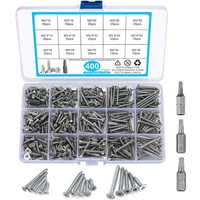Yibaijia 400 Schrauben Set Edelstahl Selbstschneidend Holz Senkkopf Torx |