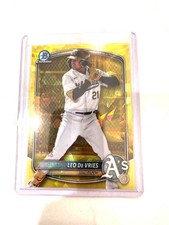 2025 Bowman Chrome Draft Sapphire Leo De Vries /75 Yellow Color Match 🔥🔥🔥