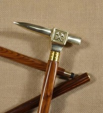 37 Inch Handcrafted Brass Viking War Hammer Walking Stick Medieval Cane for Gift