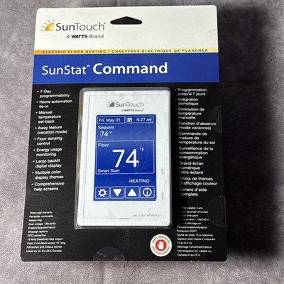 SunTouch SunStat Command Color Touchscreen Programmable Floor Heating Thermostat