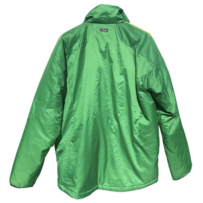 ADIDAS Vintage Y2K Green & Yellow Stripe Puffer Outdoor Jacket