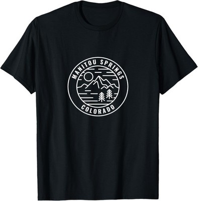 Retro Cool Manitou Springs CO Scenic Rocky Mountains Novelty T-Shirt