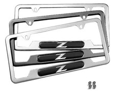 Genuine Nissan Zandreg Chrome License Plate Frame And Valve 999mb-zx001