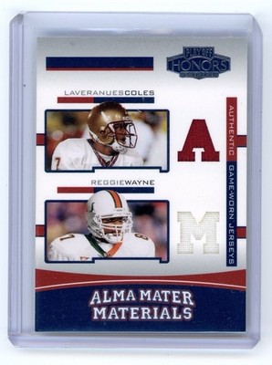 2003 Playoff Honors Alma Mater Laveranues Coles Reggie Wayne Game Used Patch 100