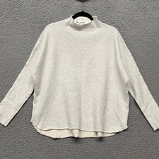 Frank Eileen Effie Capelet Womens S Gray Funnel Neck Triple Fleece Minimalist