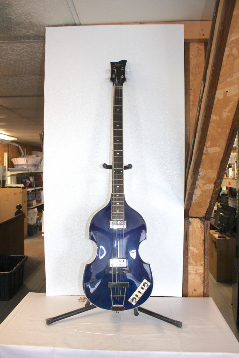 Hofner Contemporary Series Violin Bass Blue With Hard Shell Case