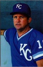 Dick Howser Kansas City Royals Manager MLB Baseball Photo Postcard 1980s