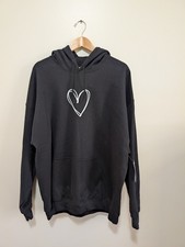 NWT Women's Size XL Heart Hoodie Sweatshirt Sentimental Graphic