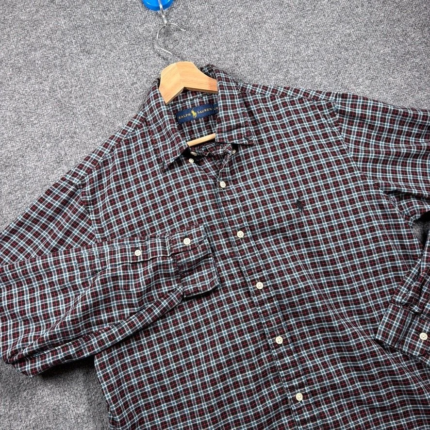 Ralph Lauren Button Down Shirt Mens Large Multicolor Plaid Long Sleeve Cotton image 1