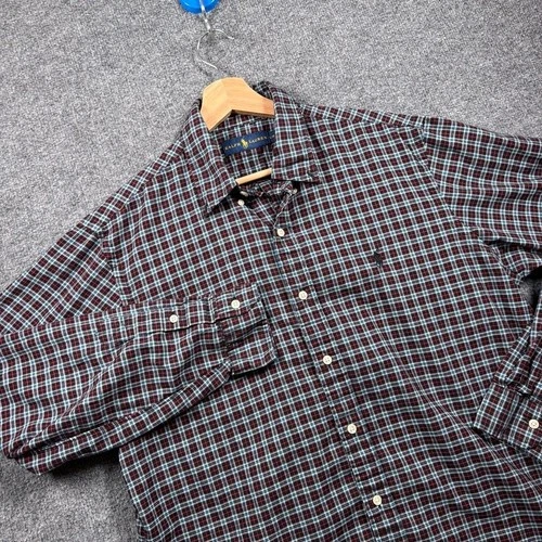 Ralph Lauren Button Down Shirt Mens Large Multicolor Plaid Long Sleeve Cotton video thumbnail