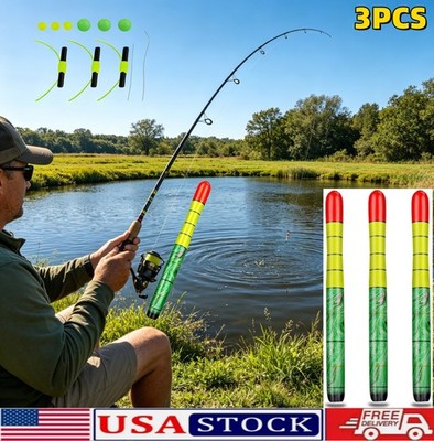 High Visibility Wood Catfish Bobbers 3PCS  Weighted Floats Fishing Accessory