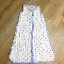 Aden Anais Wearable Sleep Sack Bag Medium 6-12 Months Quilted Muslin Blue Stars